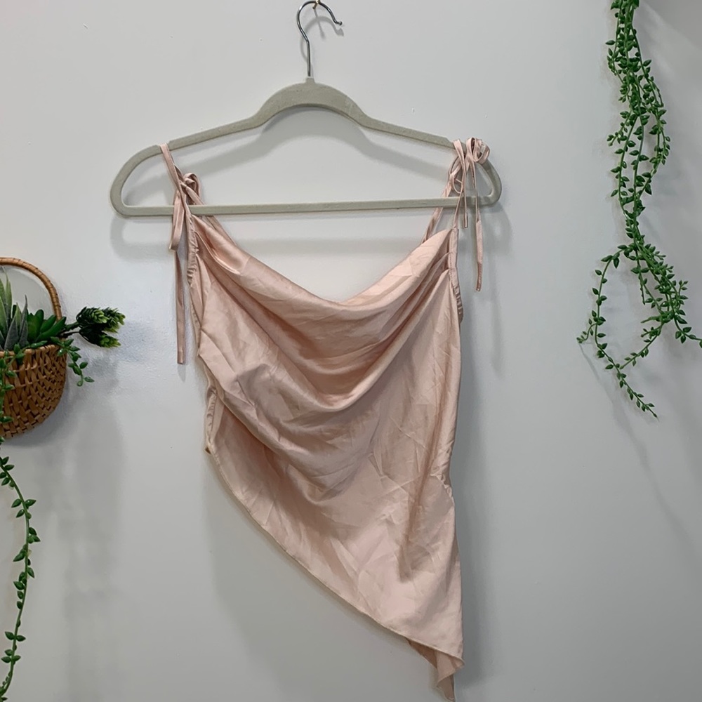 Champagne Asymmetrical  crop top